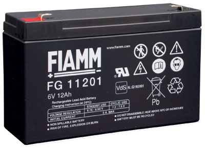 Fiamm FG11201 Standaard Loodaccu - AGM Accu 6V 12Ah
